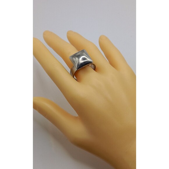 Sterling silver modernist pillow top wrap ring Size 9 Unisex - Picture 8 of 12